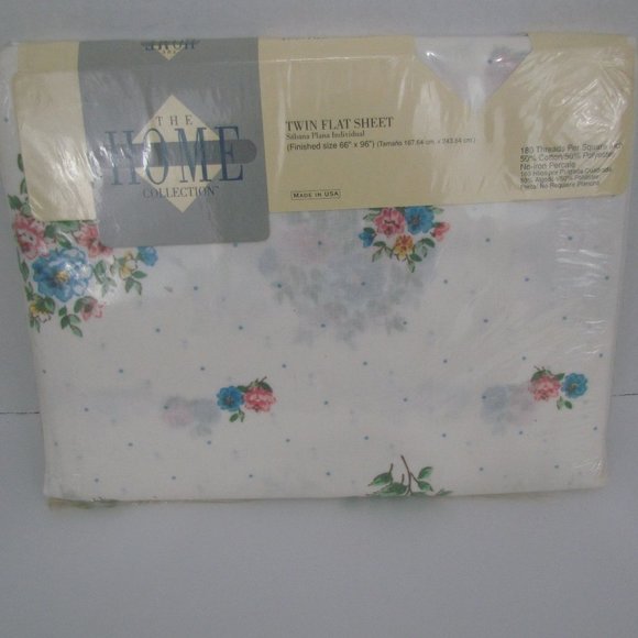 JC Penney The Home Collection Twin Flat Sheet Spring Floral - Picture 1 of 5